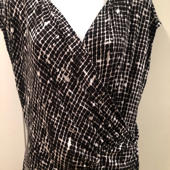 NWOT Anne Klein black and the hire faux wrap dress size XL - Picture 2 of 6